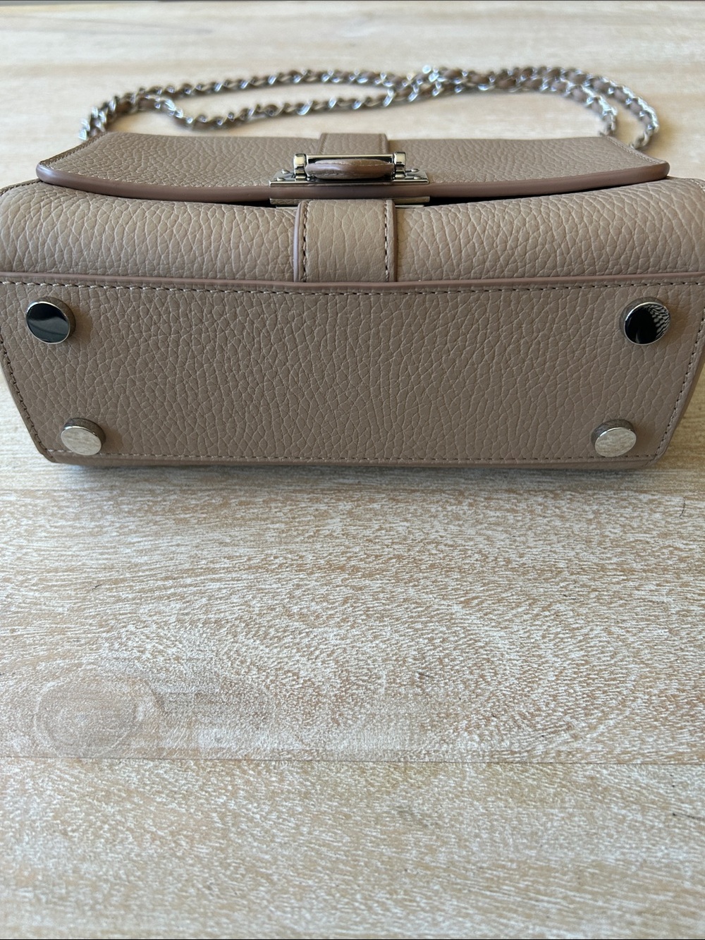 Aspinal of London Lottie Bag in Soft Taupe Pebble - Picture 7 of 11
